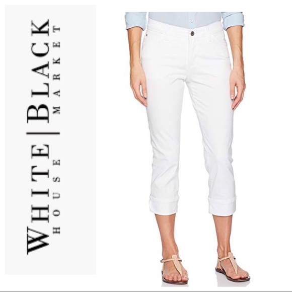 White House Black Market Denim - White House Black Market White Jean Capri